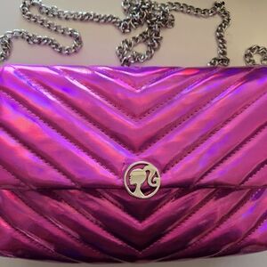 Barbie Metallic Pink Chevron Crossbody Bag